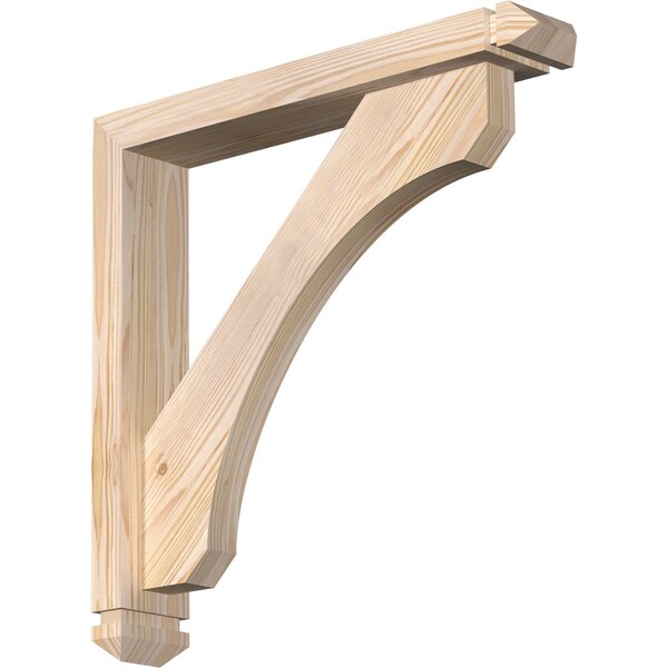 Ekena Millwork Legacy Arts and Crafts Smooth Bracket w/ Offset Brace, Douglas Fir, 3 1/2"W x 20"D x 20"H BKT0402X20X20LEC03SDF - main